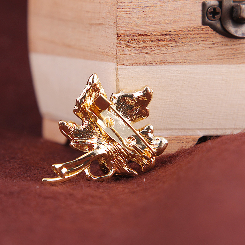 Spilla per colletto con mini foglia d'acero in strass giapponese e coreano, fibbia per colletto per uomo e donna, accessori per corpetti_voghion.com