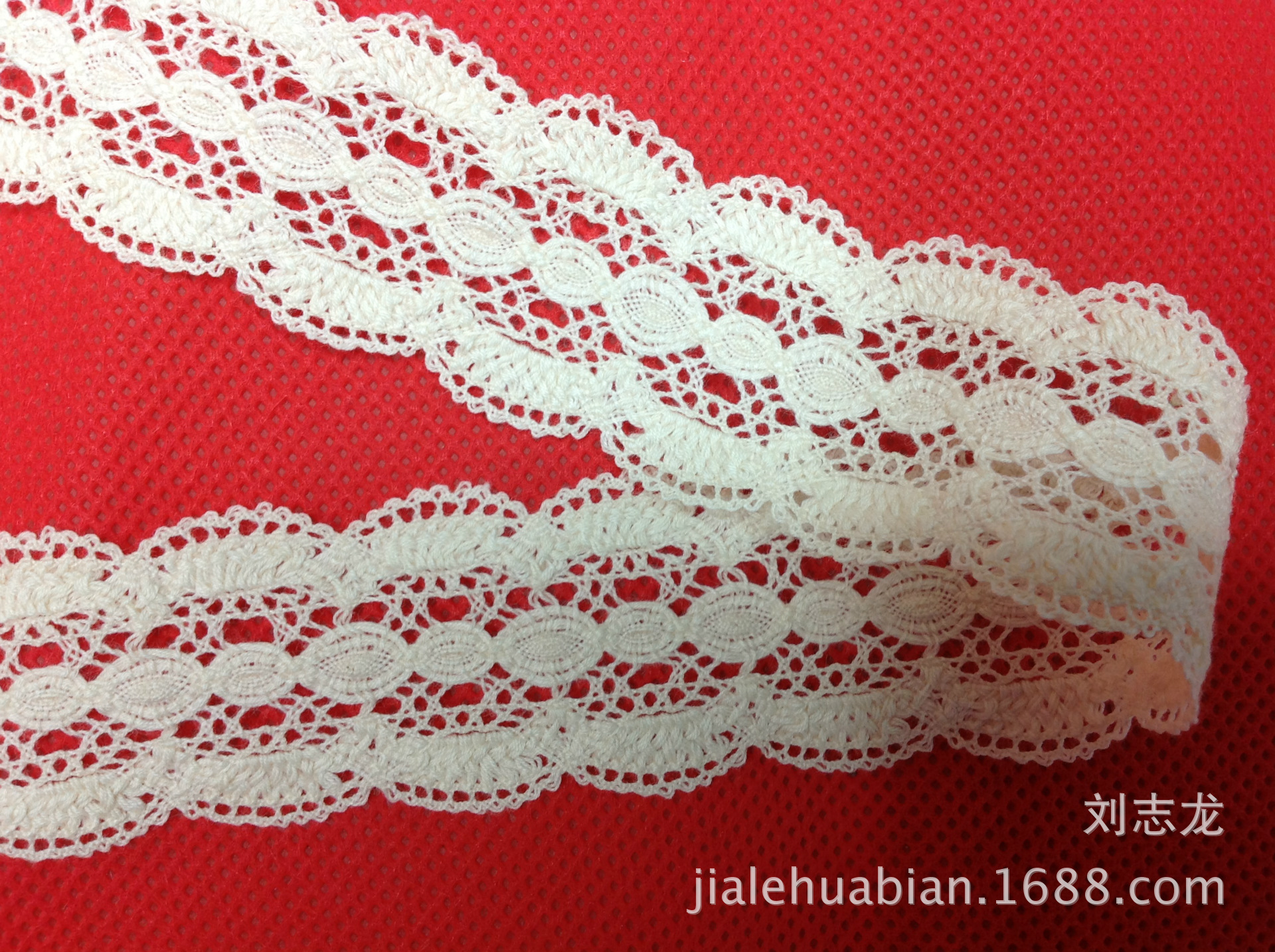 现货销售 3.5CM精美图案真棉花边 高档服饰辅料