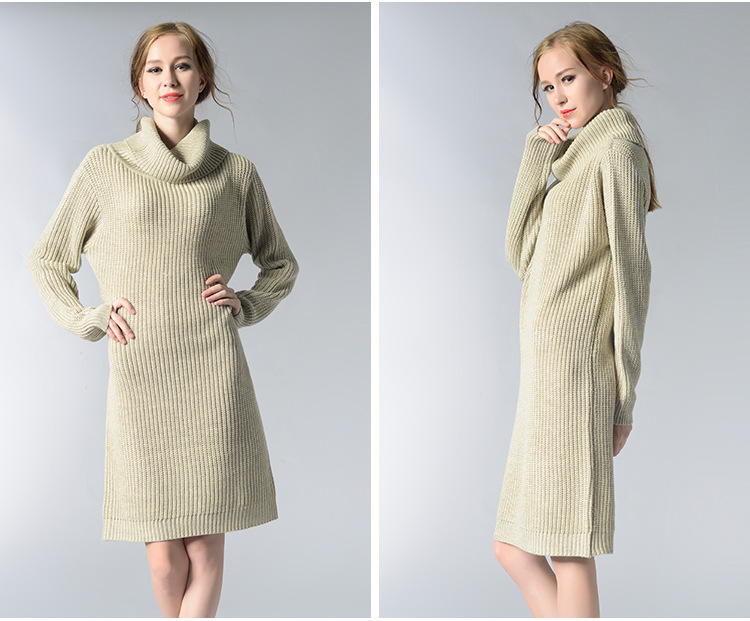 high neck long bottoming knitted dress  NSYH22104