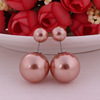 Classic double-sided earrings from pearl, European style, wholesale