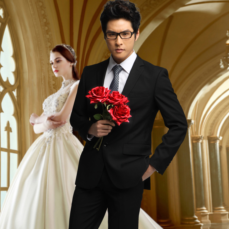 Men's Professional University Interview Formal Work Clothes Slim Groomsmen Business Suit Ten-Piece Suit