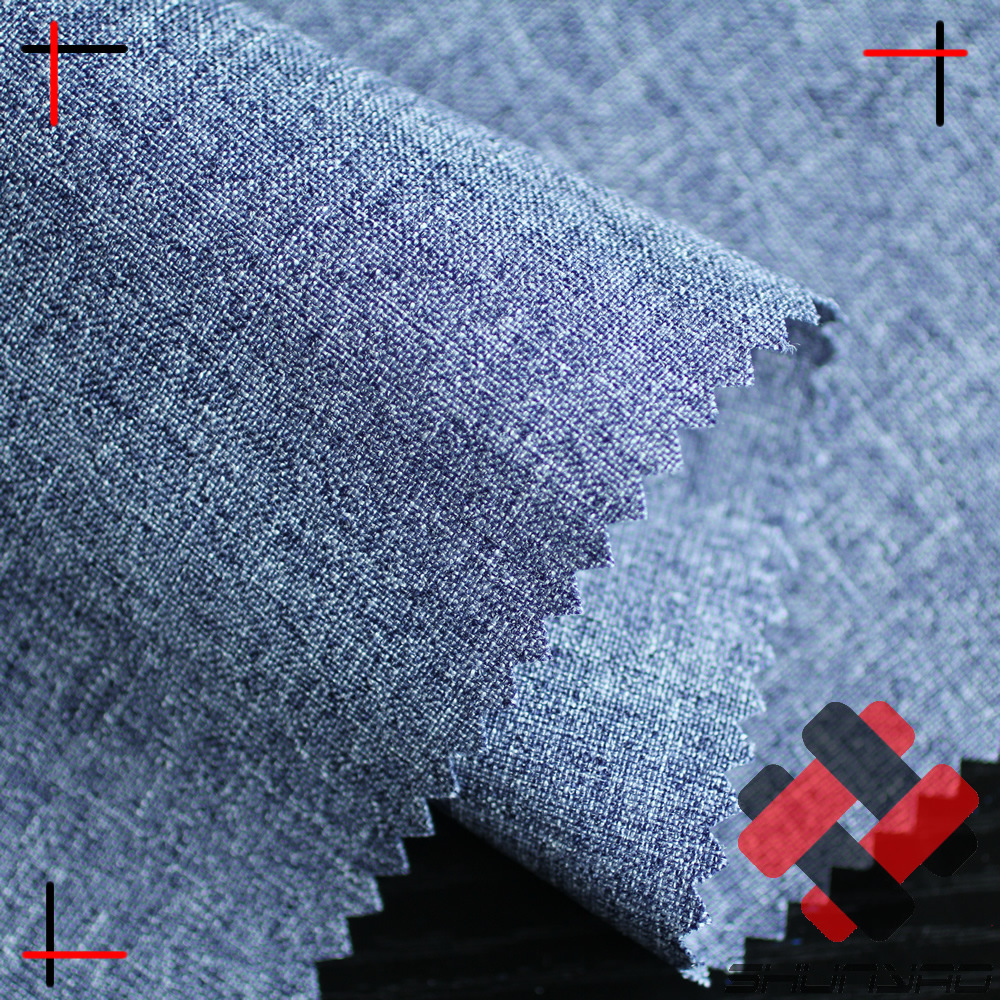 舜尧 四面弹阳离子平纹呢 弹力麻灰面料