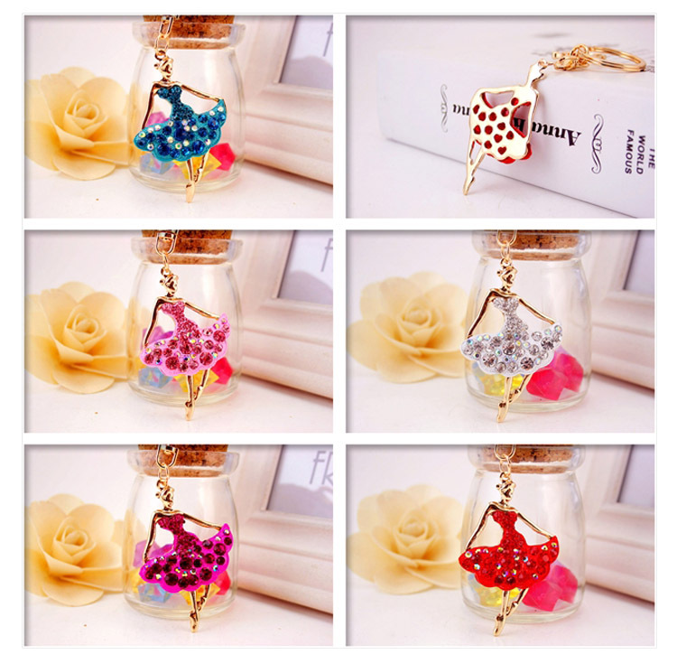 34g Weight Bag Charms Bag Accessories Type Rhinestones Inlay Material Alloy Material Human Pattern Kuxi Ornament Alloy Rhinestone Ballet Girl Car Key Ring Women Bag Accessories Key Chain Small Gift 1