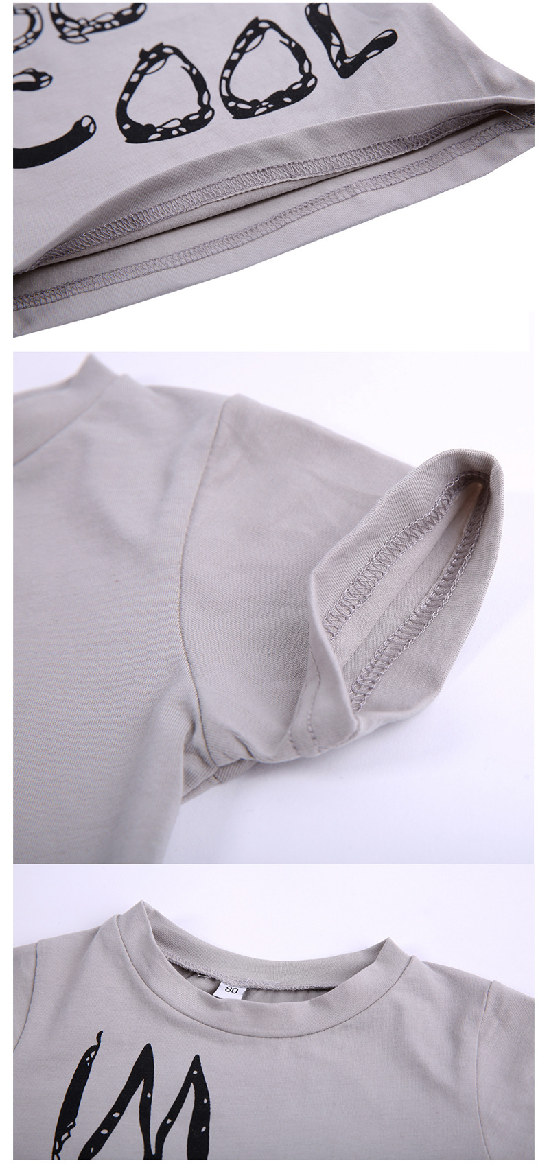 Cotton FashionT-shirt(Gray 80CM) NHAT0093-Gray 80CM