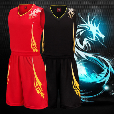 龙纹篮球服 篮球比赛训练服套装 定制龙舟比赛服球衣印字号批发|ms