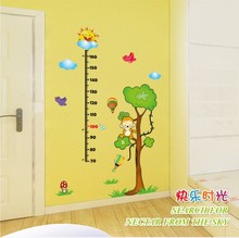 LC6001L卡通猴子樹身高貼 幼兒園兒童房裝飾牆貼紙廠家批發