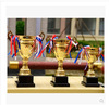 Metal gold and silver bronze trophy sports contests student employee awards gift Taekwondo wholesale plastic competition