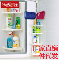 Lohas Time Bathroom Toilet Stainless Steel Corner Rack Telescopic Storage Rack Top-Height-Free Punch-Free Storage Rack