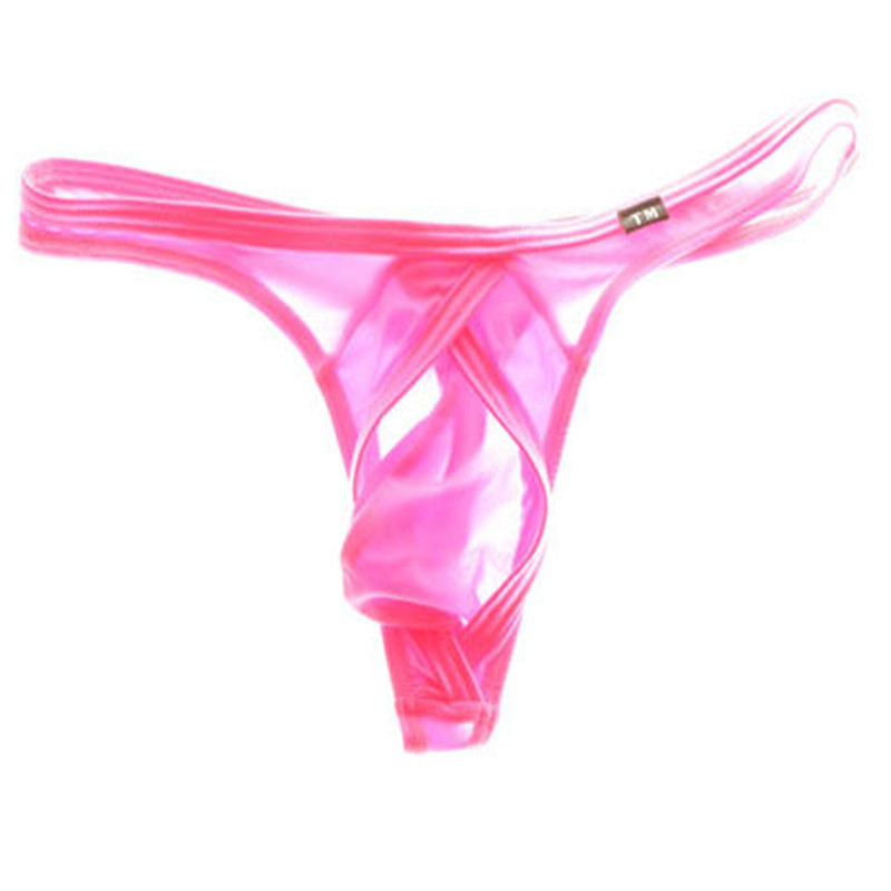 Low waist convex translucent briefs men's U convex sexy bag pants men's single Ding underwear T pants