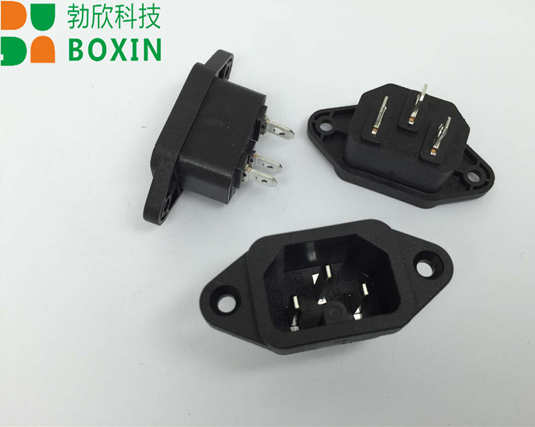 供应AC电源插座 JEC品字插座阻燃耐高低温JR-101-H品字插座