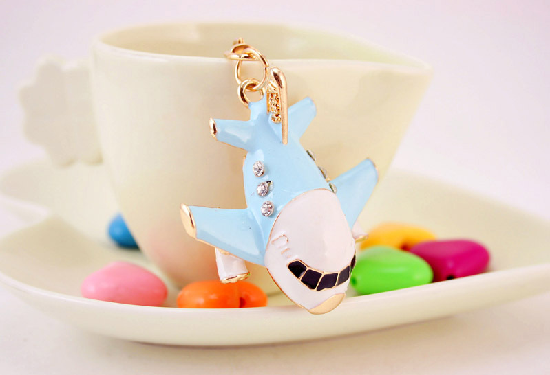 36g Weight Alloy, Metal Material Constellation Pattern Unisex Gender Coffee, Red, Blue, Black Color Korean Creative Cute Civil Aviation Small Aircraft Model Metal Keychain Wholesale 10