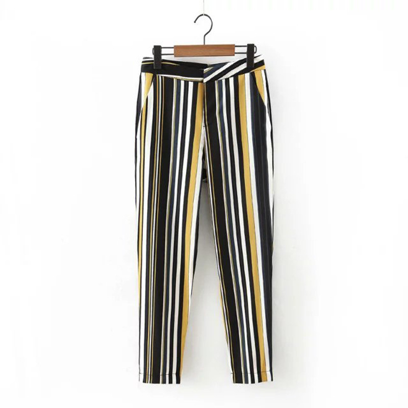 B40-52207【059】FMP 欧美新款黄黑竖条纹双