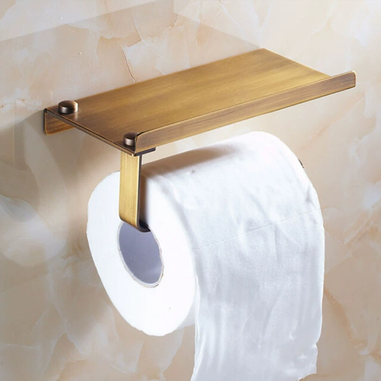 Toilet Paper Holder (SEREEY) 304 Stainless Steel with Shelf — Covered Towel Dispenser, Wall Mount