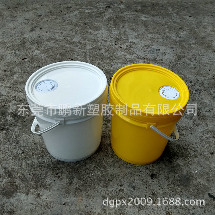 优质20L升塑料大口涂料桶 白色圆形塑胶手提桶 全新PP料 耐磨耐摔