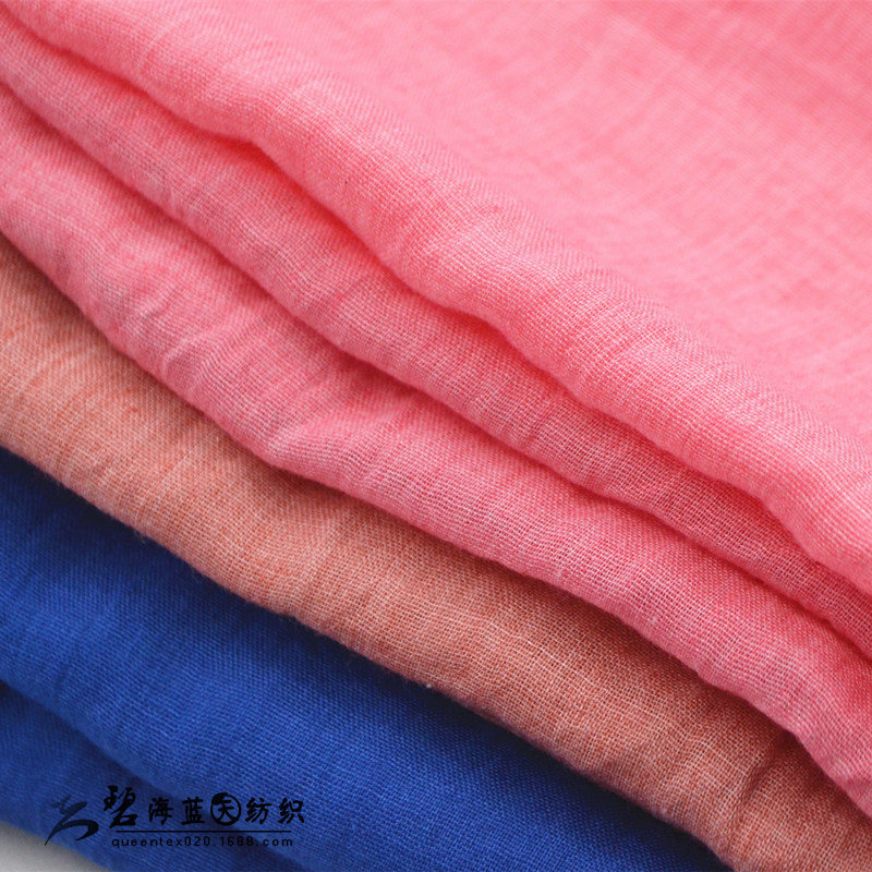 厂家生产涤棉仿麻布 仿麻涤棉双色布料 夏季休闲时装围巾用布现货