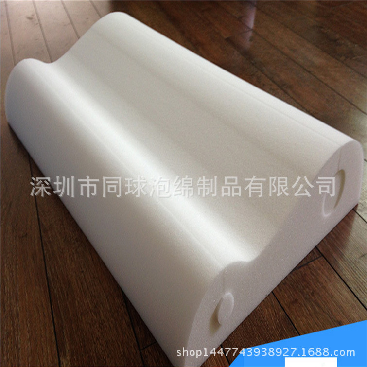 海绵厂家EVA一体成型线切割海绵枕头 慢高回弹泡棉弧度枕头