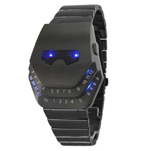 WISH eaby现货合金蛇头手表钢铁侠二制LED手表跨界电商男士手表
