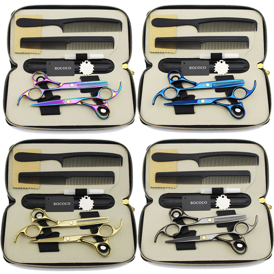 ROCOCO 5.5寸 彩色 美发剪刀套装 理发剪 平剪刘海剪 牙剪打薄剪