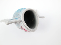 Novelty PVC Grey Ghost Head Finger Puppet Storytelling Mini Finger Glove Toy, Can Hold Gacha Small Toys, Suitable for Foreign Trade