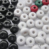 Plastic abacus, acrylic beads, 18mm, 9mm, handmade