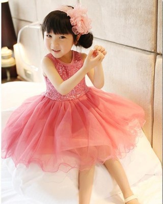 Summer style girl Sequins Princess Dress children Jacobs princess Dress skirt On behalf of