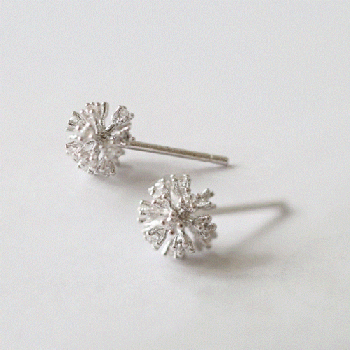 S925 sterling silver earrings, snowflake zircon diamond earrings, Korean fashion sterling silver jewelry, versatile