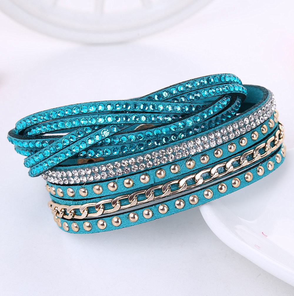 Ethnic Style Solid Color Flannel Inlay Artificial Gemstones Women's Bracelets 1 Piece display picture 4