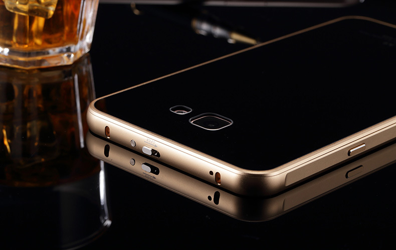 Luphie Aircraft Aluminum Metal Frame 9H Tempered Glass Back Cover Case for Samsung Galaxy A9 A9100 A9000