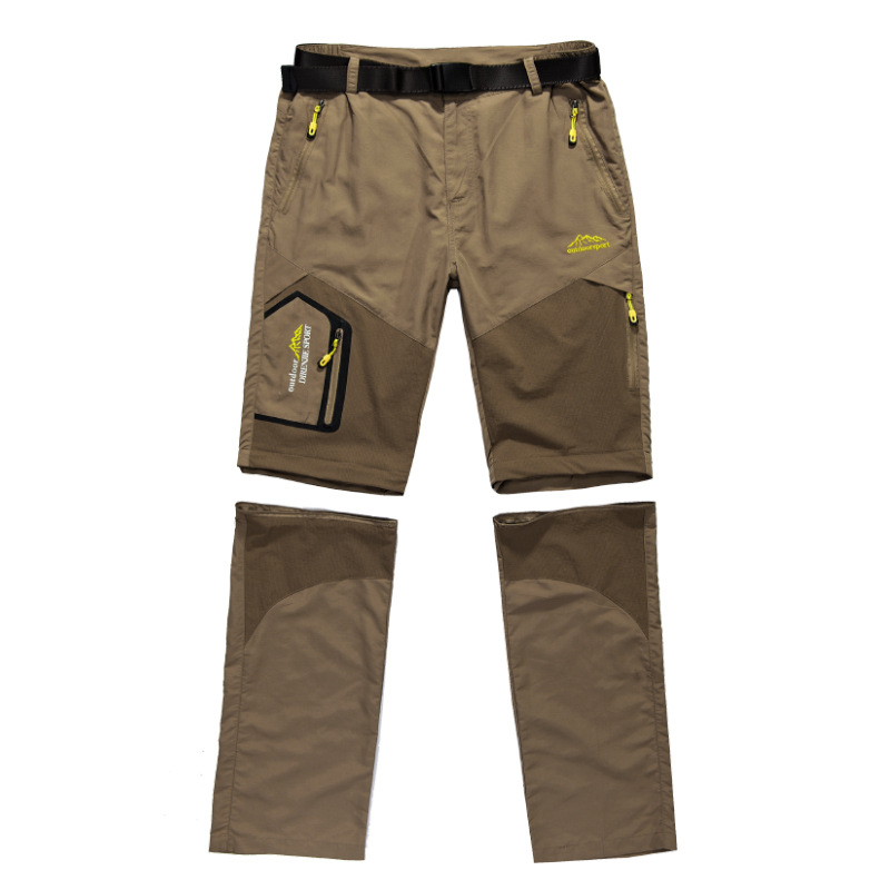Pantalones de secado rápido al aire libre de verano Pantalones de secado rápido desmontables de dos piezas para hombres pantalones de alpinismo pantalones delgados transpirables pantalones cortos para hombres 5817