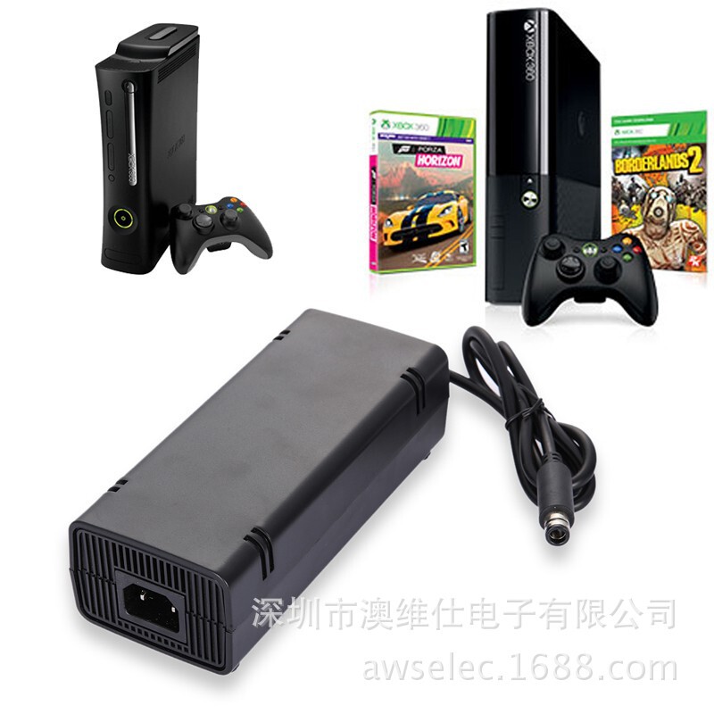 Applicable to Microsoft Xbox360 SLIM thin machine firecow power adapter E version American standard game machine charger Applicable to Microsoft Xbox360 SLIM thin machine firecow power adapter E version American standard game machine charger