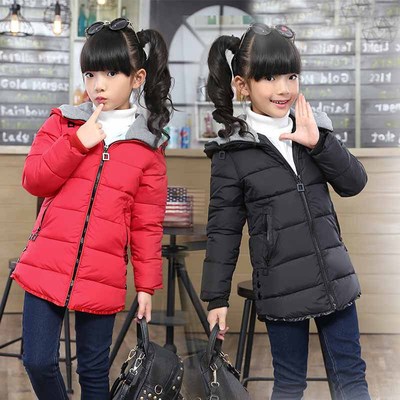 girl cotton-padded clothes Mid length version children Child Cotton coat Children's clothing Cotton Big boy baby thickening cotton-padded jacket 2020