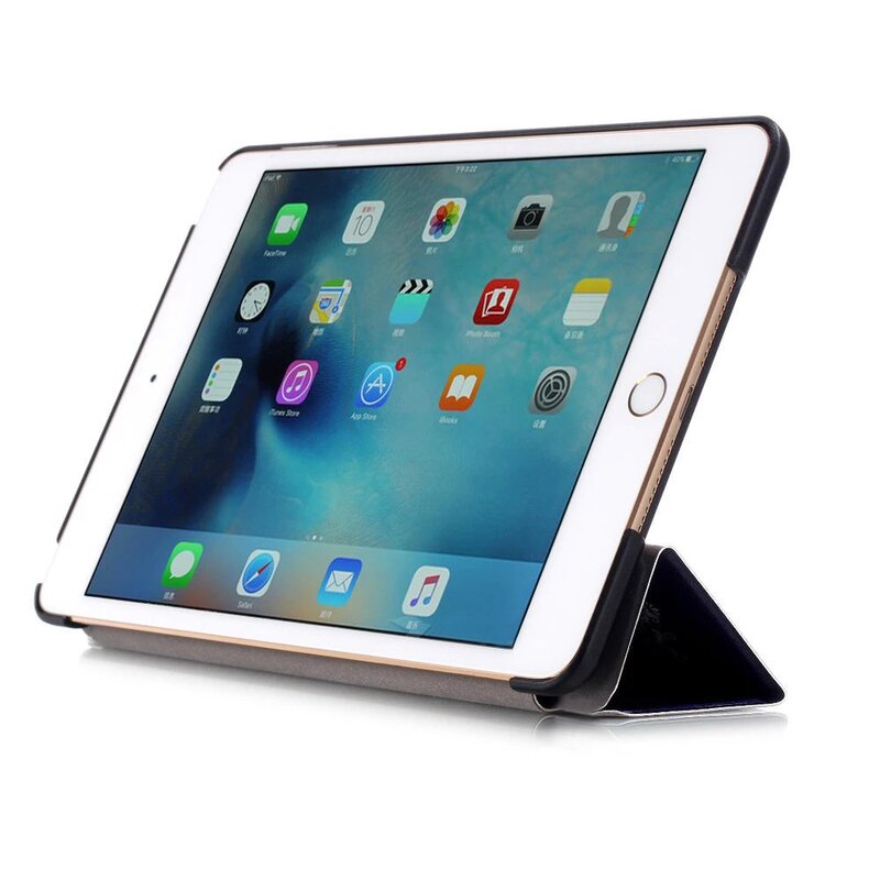 Suitable for new ipad mini 4 bracket protective case mini4 smart hibernation one-piece cartoon painted leather case