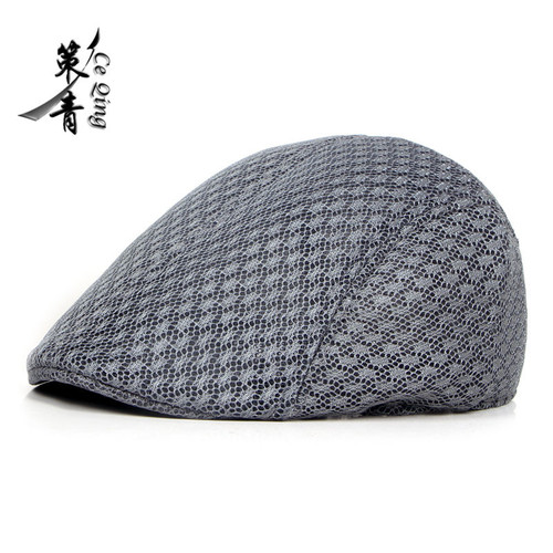 Hat wholesale Korean style men's and women's beret solid color hollow mesh peaked cap forward cap breathable summer sun hat