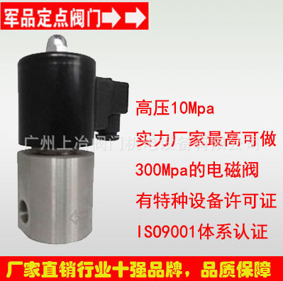 直供 DC12V 24V 高压电磁阀 10mpa 不锈钢材质 NPT螺纹