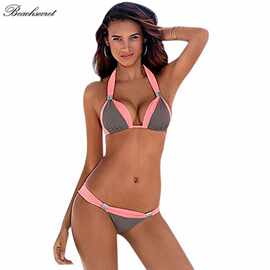 2018新款 厂家批发游泳衣小胸聚拢三点式欧美比基尼泳装 女bikini