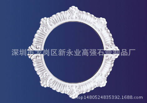 石膏线条GRG厂家批发 订做GRG天花造型 欧式石膏灯盘 石膏弧线灯