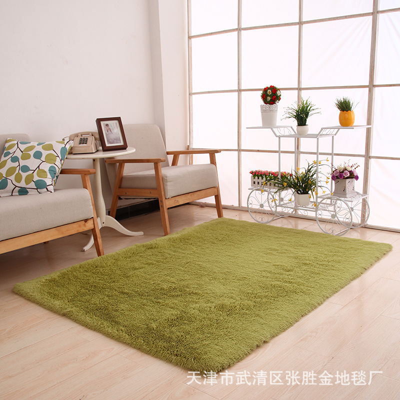 Venta al por mayor de felpa gruesa sala de estar dormitorio corbata-teñido seda alfombra de piso estera puerta baño cocina piso alfombra