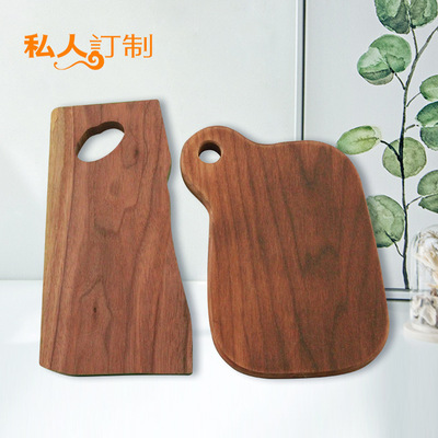厂家新款定制黑胡桃上漆木制菜板 高档不规则形五星酒店专用菜板|ms