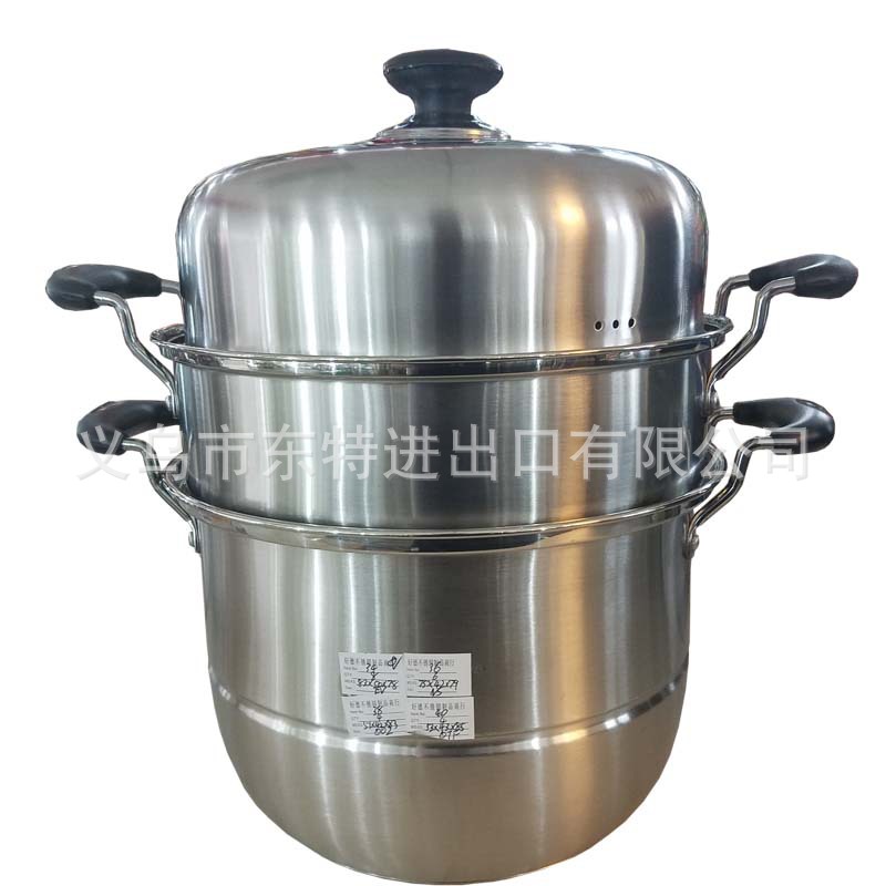 Factory direct sales of stainless steel steamer with combined lid and bottom, double-ear, multi-purpose household steamer drawer detail image 5