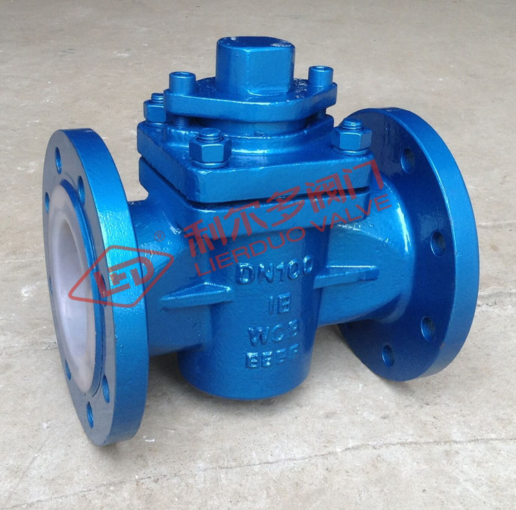 法兰连接全衬里旋塞阀 二通 三通 国标 美标衬氟旋塞阀X43F46