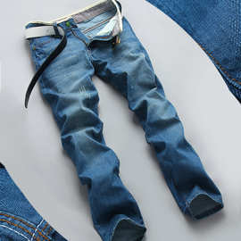 一件代发 批发外贸款 大码28-42男牛仔长裤时尚直脚 韩版修身潮