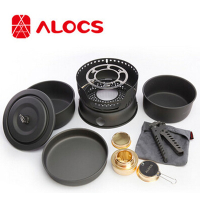 Love Road off Outdoor Cookware 2-3 People outdoors Cooking utensils suit Portable alcohol Furnace head Camp Jacketed kettle CW-C05