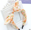 Hair accessory, fashionable headband with bow, wholesale, floral print, South Korea