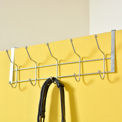 Iron Creative Seamless Door Back Clothes Hook Nail-free Hook Double Row Clothes Hanger 6 Hooks Door Rear Hanger Manufacturer Wholesale
