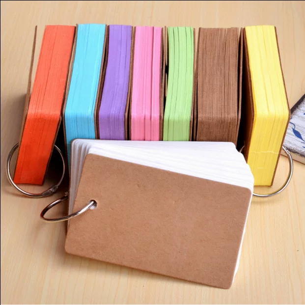 Карты-слова Vocabulary Flash Cards, пронумерованные колец, 9×5.4 см, 50 страниц, Разноцветные обложки