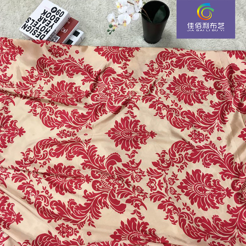 仿真丝 色丁印花 仿真丝印花  色丁 印花布 家纺服装面料