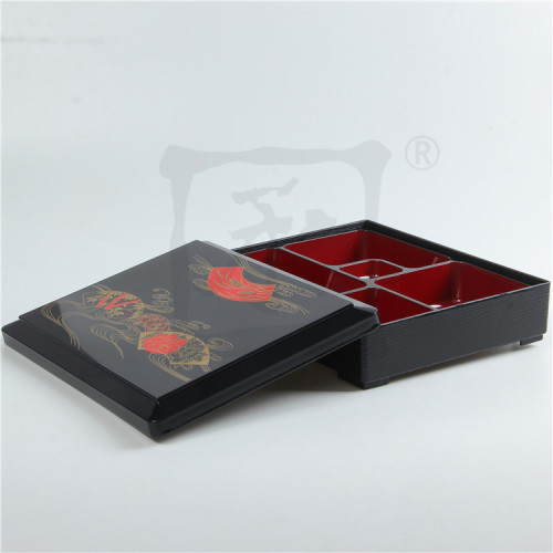 Regular temperature day-use medium-sized printed bento box restaurant canteen lunch box sushi box meal delivery box set meal rice box