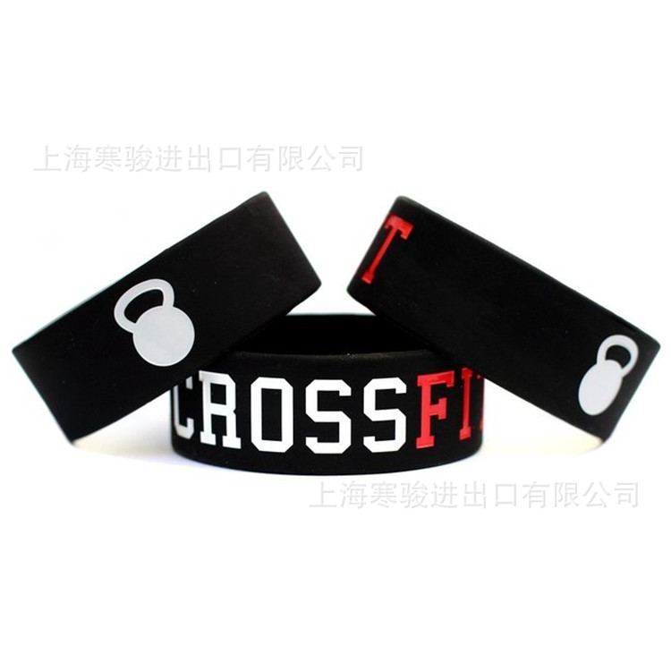 一英寸 混合健身 黑色 凹字 CrossFit 手环