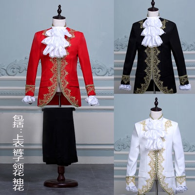 men's jazz dance suit blazers Male European gold inlaid palace Prince performance costume studio men dress stage costume Christmas King
