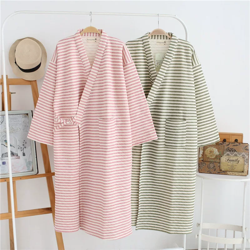 Demi-season warm cotton bathrobe for beloved, pijama
